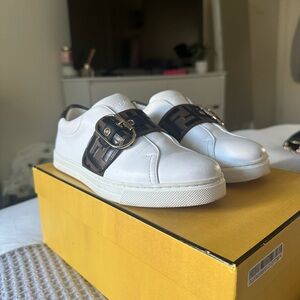 Fendi Leather Slip On Shoes